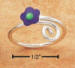 sterling silver purple flower toering