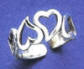 sterling silver wavy hearts toering