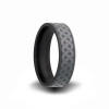 heavy stone rings (r) engraved pattern black zirconium wedding band