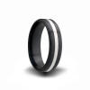 sterling silver inlay black zirconium wedding ring