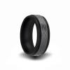 laser engraved pattern on black zirconium heavy stone rings wedding band