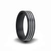 black zirconium heavy stone rings (R) wedding band