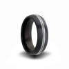 black zirconium heavy stone rings (r) wedding band