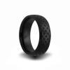 black ceramic wedding ring with engraved woven celtic pattern