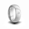 square cut diamond in tungsten carbide wedding ring