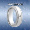 square cut diamond in tungsten carbide wedding band