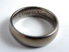 laser engraved titanium wedding band