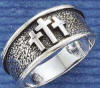 sterling silver antiqued with 3 crosses wedding band