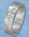 stainless steel cubic zirconia wedding band