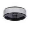 8mm titanium wedding band, bevel edges, satin finish, black ion plating