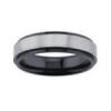 6mm wide titanium wedding band, satin finish, black ion plating, bevel edges