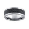 stainless steel black mesh wedding band