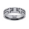 6mm titanium wedding band with cross designs