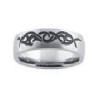 stainless steel black inlay wedding band