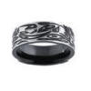 stainless steel mokume gane style black ion plating wedding band