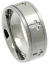 titanium wedding band with crosses