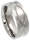 titanium wedding band with christian fish