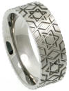 star of david titanium wedding band