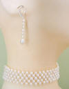 special request woven pearl set - choker is made with larger-sized pearls and earrings are approx. 2" long